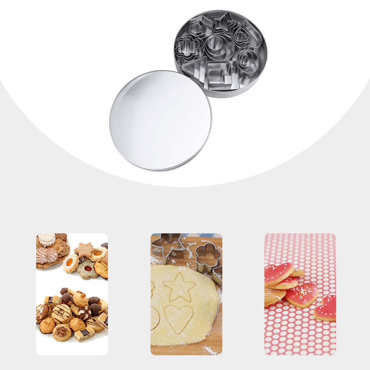 Baking Kitchen Set - 24 Parçalık Kurabiye Kalıbı Seti, Paslanmaz